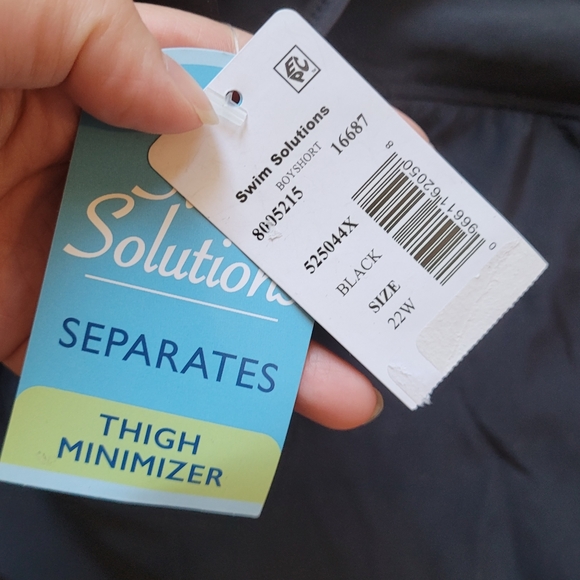 Swim Solutions Thigh Minimizer Black Swimwear Swim Boy Shorts Sizes 22W, 24W - Picture 7 of 7